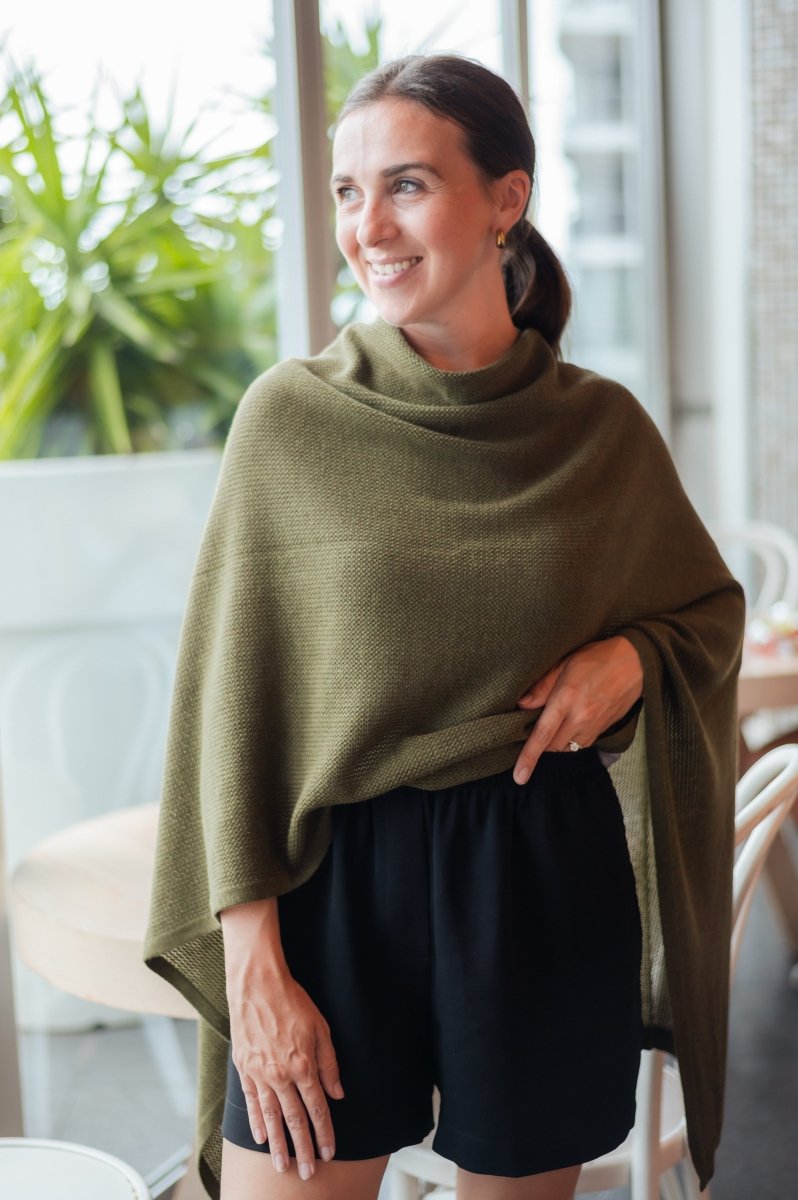 Pine Merino Wool Nursing Cover
