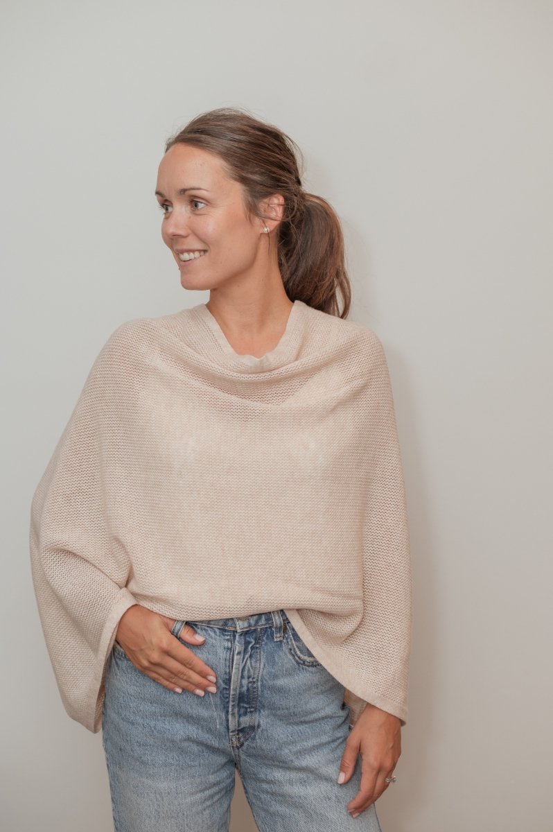 Sand Merino Wool Nursing Cover