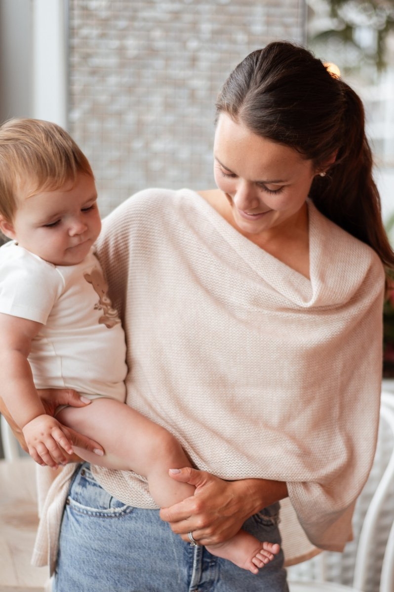 Sand Merino Wool Nursing Cover